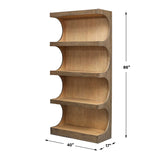 Modern European furniture - Arched Mindi Wood Bookshelf - www.oroa.com