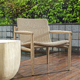 Modern European furniture - Beige Wicker Outdoor Lounge Chair - www.oroa.com