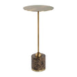 Modern European furniture - Brushed Brass Pedestal Drink Table - www.oroa.com
