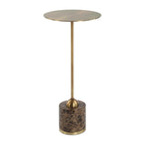 Modern European furniture - Brushed Brass Pedestal Drink Table - www.oroa.com