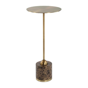 Brushed Brass Pedestal Drink Table by Uttermost Verlin