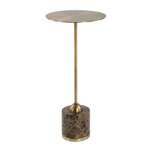   Brushed Brass Pedestal Drink Table | Oroa.com