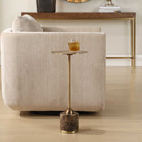 Modern European furniture - Brushed Brass Pedestal Drink Table - www.oroa.com