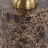 Modern European furniture - Brushed Brass Pedestal Drink Table - www.oroa.com