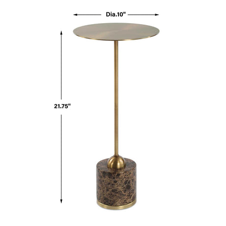 Modern European furniture - Brushed Brass Pedestal Drink Table - www.oroa.com