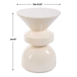 High-Gloss Cream Accent Table | Uttermost Lyford
