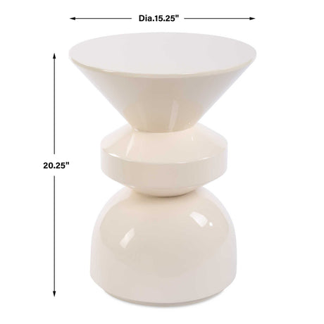 High-Gloss Cream Accent Table | Uttermost Lyford