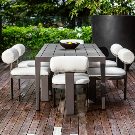 Modern European furniture - Black Aluminum Indoor/Outdoor Dining Table - www.oroa.com