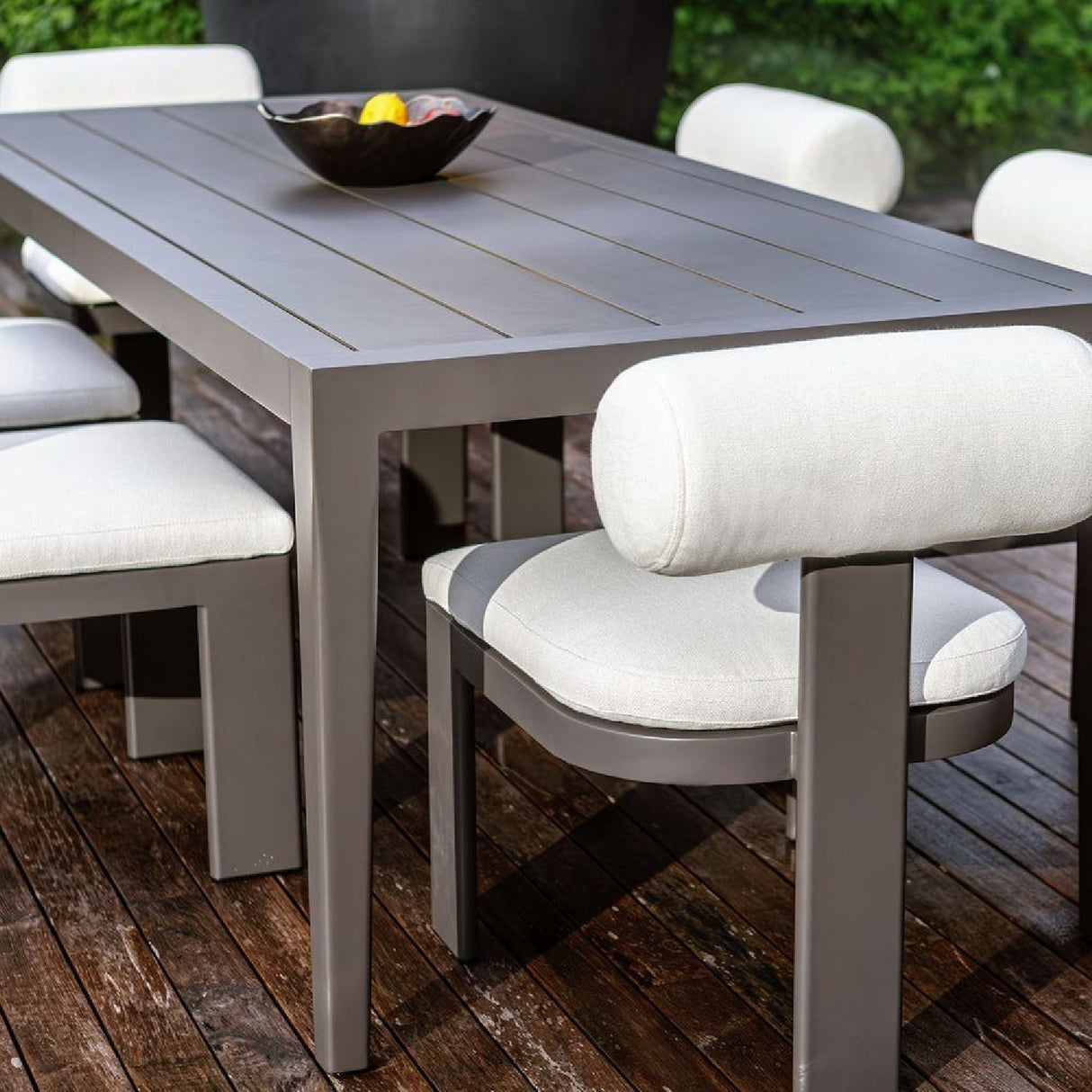 Modern European furniture - Black Aluminum Indoor/Outdoor Dining Table - www.oroa.com
