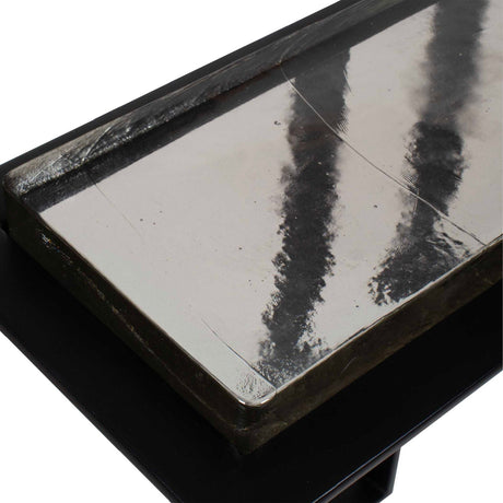 Modern European furniture - Cast Glass Pull-Up Accent Table - www.oroa.com