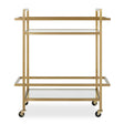 Modern European furniture - Brass Framed Glass Bar Cart - www.oroa.com