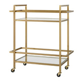 Modern European furniture - Brass Framed Glass Bar Cart - www.oroa.com