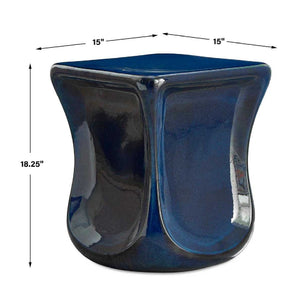   Blue Eartheware Indoor/Outdoor Garden Stool | Oroa.com