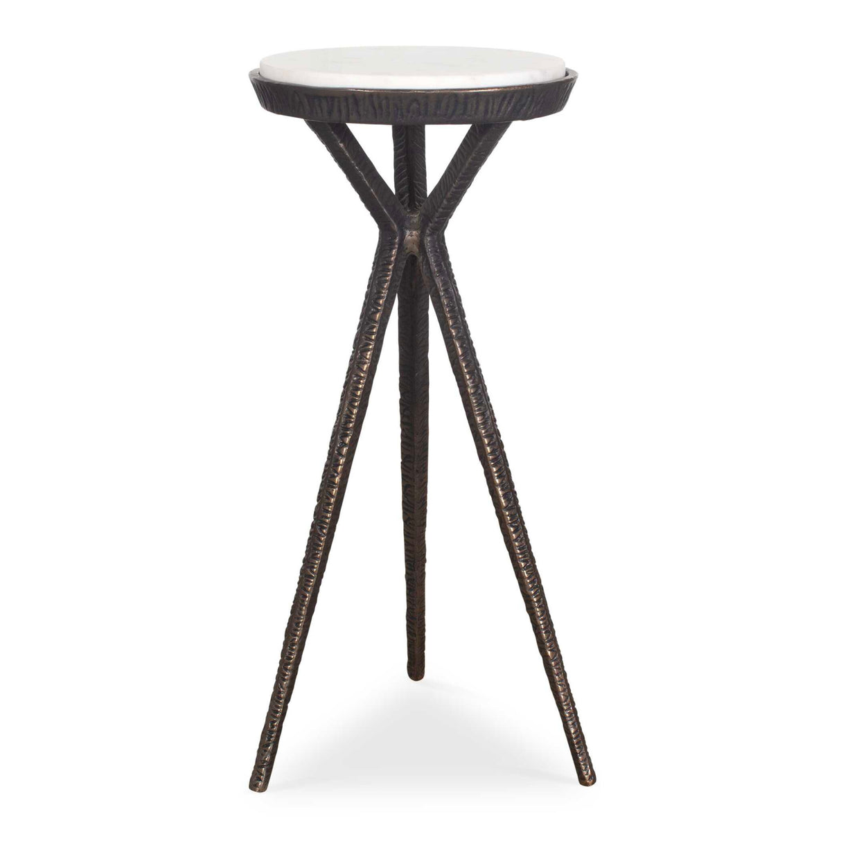 Modern European furniture - Chiseled Bronze Tripod Accent Table - www.oroa.com