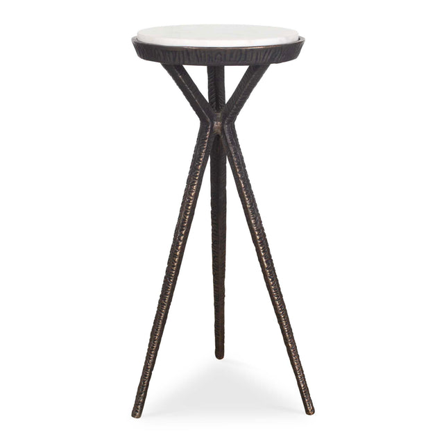 Modern European furniture - Chiseled Bronze Tripod Accent Table - www.oroa.com