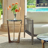 Modern European furniture - Round Glass Indoor/Outdoor Accent Table - www.oroa.com