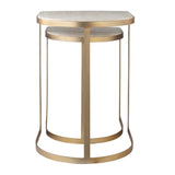 Modern European furniture - Gold Framed Travertine Nesting Table - www.oroa.com