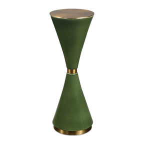 Green Ceramic Hourglass Drink Table by Uttermost Ronde
