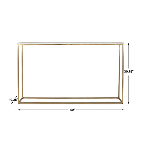 Modern European furniture - White Marble Minimalist Console Table - www.oroa.com
