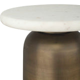 Modern European furniture - Antique Brass Indoor/Outdoor Marble Drink Table - www.oroa.com