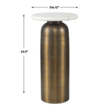 Modern European furniture - Antique Brass Indoor/Outdoor Marble Drink Table - www.oroa.com