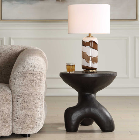 Modern European furniture - Black Stone Indoor/Outdoor Accent Table - www.oroa.com