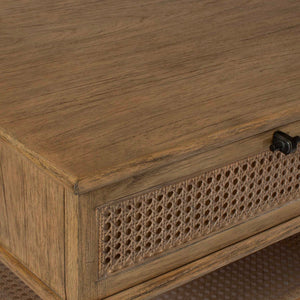   2-Drawer Rattan Cane Coffee Table | Oroa.com