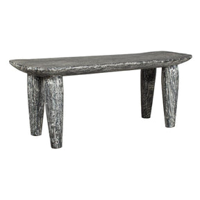 Hand-Carved Suar Wood Bench by Uttermost Fade to Black