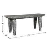 Hand-Carved Suar Wood Bench | Uttermost Fade to Black