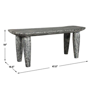  Hand-Carved Suar Wood Bench | Oroa.com