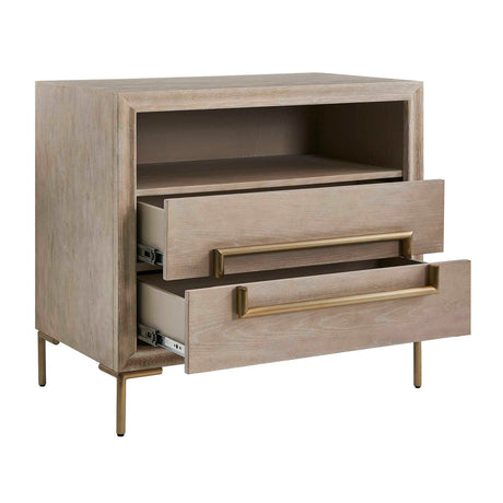 Modern European furniture - Light Oak 2-Drawer Side Table - www.oroa.com