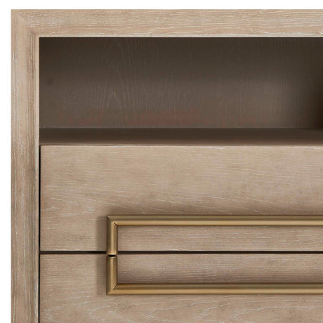Modern European furniture - Light Oak 2-Drawer Side Table - www.oroa.com