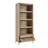 Modern European furniture - Light Oak 2-Drawer Bookshelf - www.oroa.com