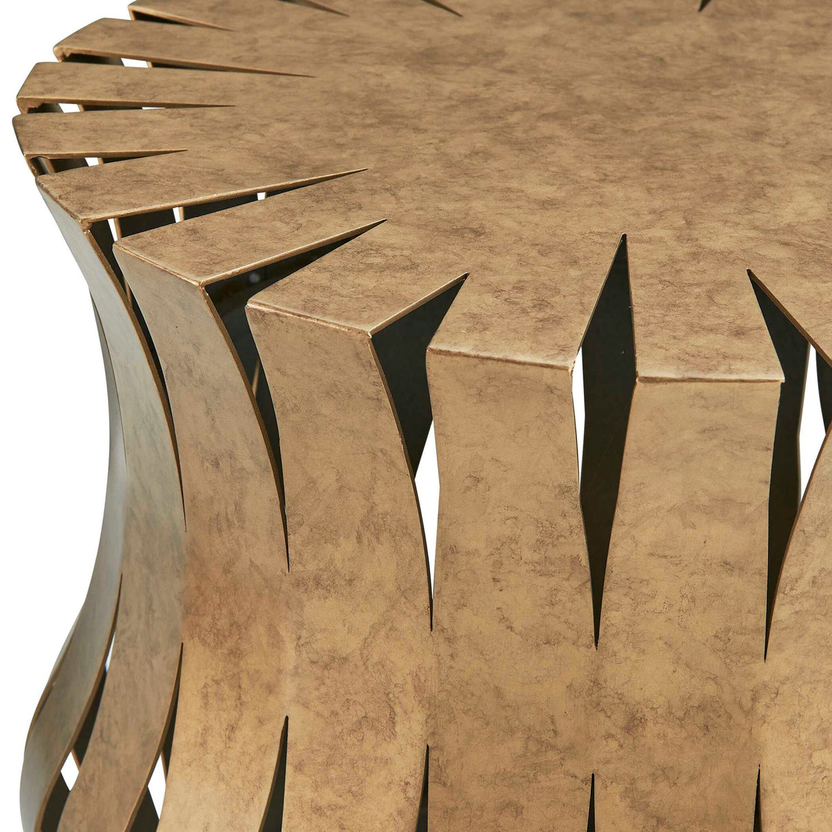 Modern European furniture - Aged Gold Wavy Accent Table - www.oroa.com