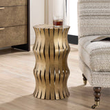Modern European furniture - Aged Gold Wavy Accent Table - www.oroa.com