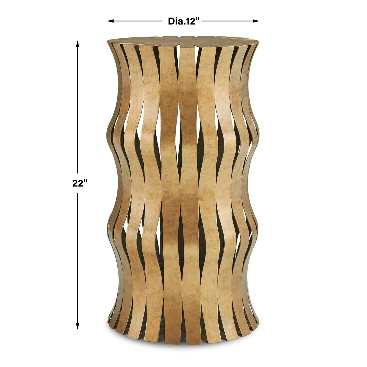 Modern European furniture - Aged Gold Wavy Accent Table - www.oroa.com