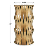 Modern European furniture - Aged Gold Wavy Accent Table - www.oroa.com