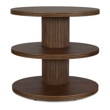 Modern European furniture - Wooden 3-Layered Oval Side Table - www.oroa.com