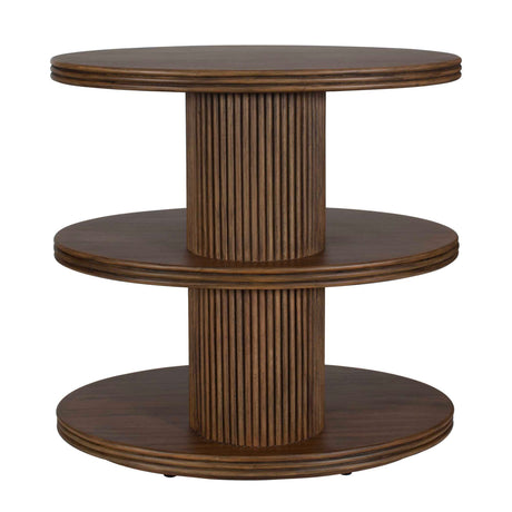 Modern European furniture - Wooden 3-Layered Oval Side Table - www.oroa.com