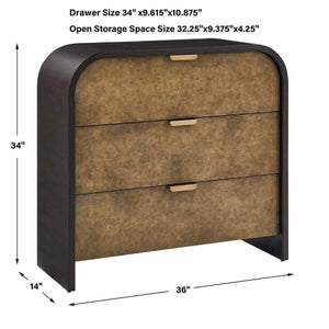   Two-Toned Oak 3-Drawer Chest | Oroa.com