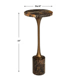 Modern European furniture - Black Marble Pedestal Drink Table - www.oroa.com