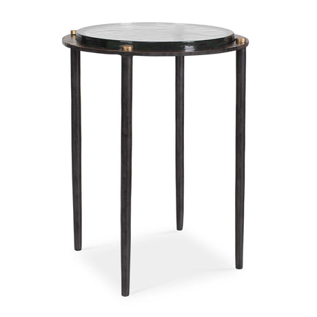 Modern European furniture - Textured Cast Glass Accent Table - www.oroa.com
