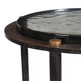 Modern European furniture - Textured Cast Glass Accent Table - www.oroa.com