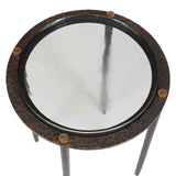 Modern European furniture - Textured Cast Glass Accent Table - www.oroa.com