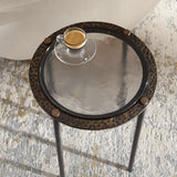 Modern European furniture - Textured Cast Glass Accent Table - www.oroa.com