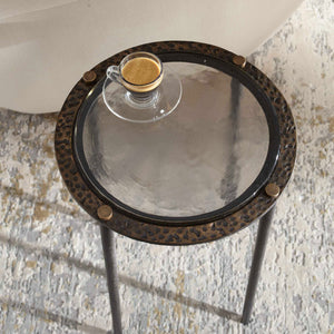  Textured Cast Glass Accent Table | Oroa.com