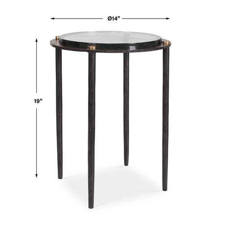 Modern European furniture - Textured Cast Glass Accent Table - www.oroa.com