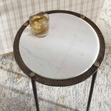 Modern European furniture - Gray Marble Accent Table - www.oroa.com