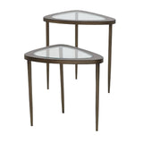 Modern European furniture - Triangular Glass Nesting Accent Tables (2) - www.oroa.com