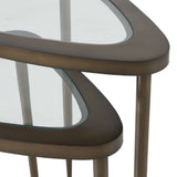Modern European furniture - Triangular Glass Nesting Accent Tables (2) - www.oroa.com